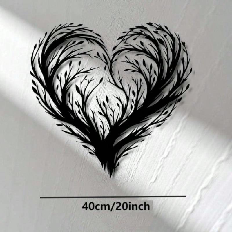 

Черная Ветвь Сердце Настенное Искусство Минималистичное Кованое Железо Подвесное Украшение Романтический Подарок на Годовщину