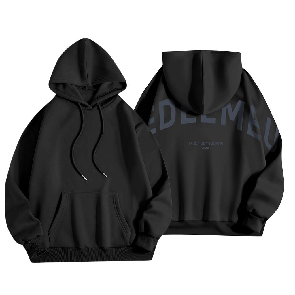 Halloween Blood-stained Print Men's Loose Hooded Sweatshirt