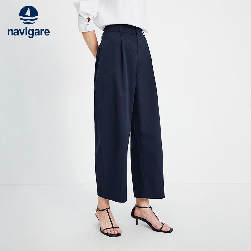 Navigare Women s Lightweight Cropped Wide-Leg Pants L