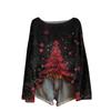 Ladies' Fashionable Casual Long Sleeved Christmas Printed Round Neck Knitted Yarn