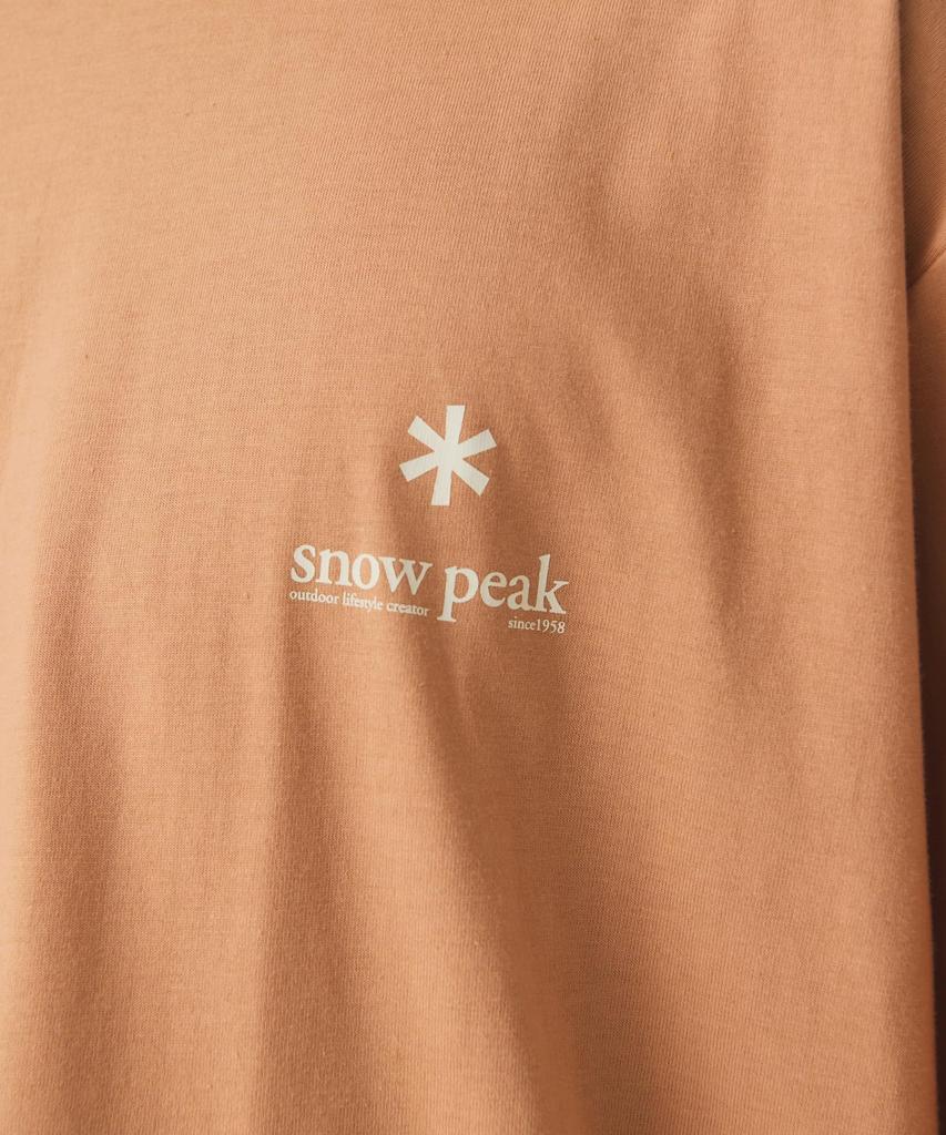 Snow Peak Soft Cotton Relaxed Logo Short Size Orange T-Shirt TS-25AU006, Sleeve, Men's/Women's, S,