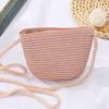 Bonbonfarbene Umhängetasche Strohgewebte Tasche Unifarbene Lampenbrett-Papiergras-Tasche Sommer Strand Outdoor Reise Tasche
