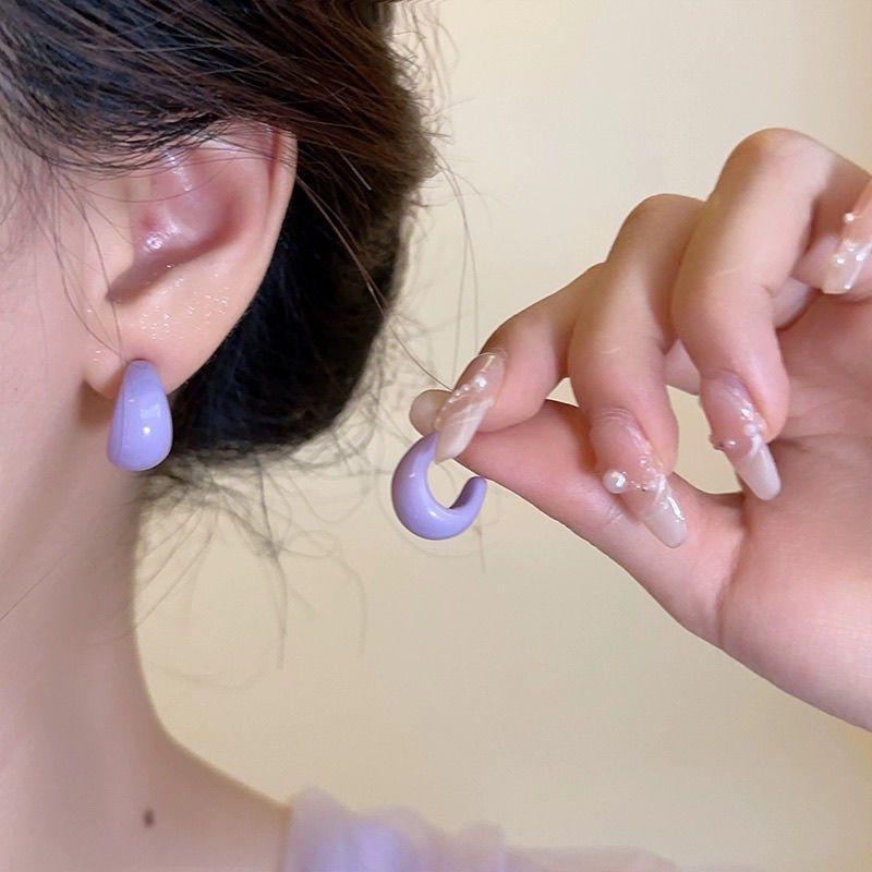 Дофаминовый цвет конфетный цвет капельная глазурь гвоздики серьги женские новые сладкие крутые серьги легкая роскошь нишевый дизайн серьги с темпераментом