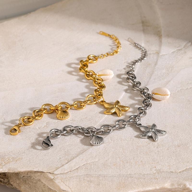 Delicate Ocean Beads Bracelet Comfortable Wrist Jewelry Stainless Steel Texture for Individualistic Jewelry Seekers
