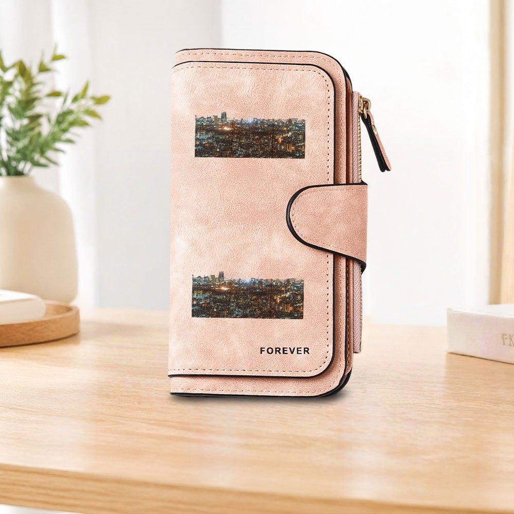Tokyo Night View Long Zipper Wallet Large Capacity Card Holder Unisex Clutch Bag Fashionable Zipper Coin Purse Durable Multi functional Daily Use