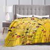 Pokemoned Pikachu Cartoon Fleece Blankets Funny Throw Blankets for Bed Sofa Couch 200x150cm Bedspreads