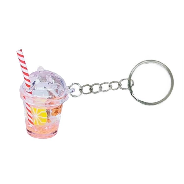Bubble Tea Keychain Mini Cup Pendants with Keychain Rings Milk Tea Cup Key Chain
