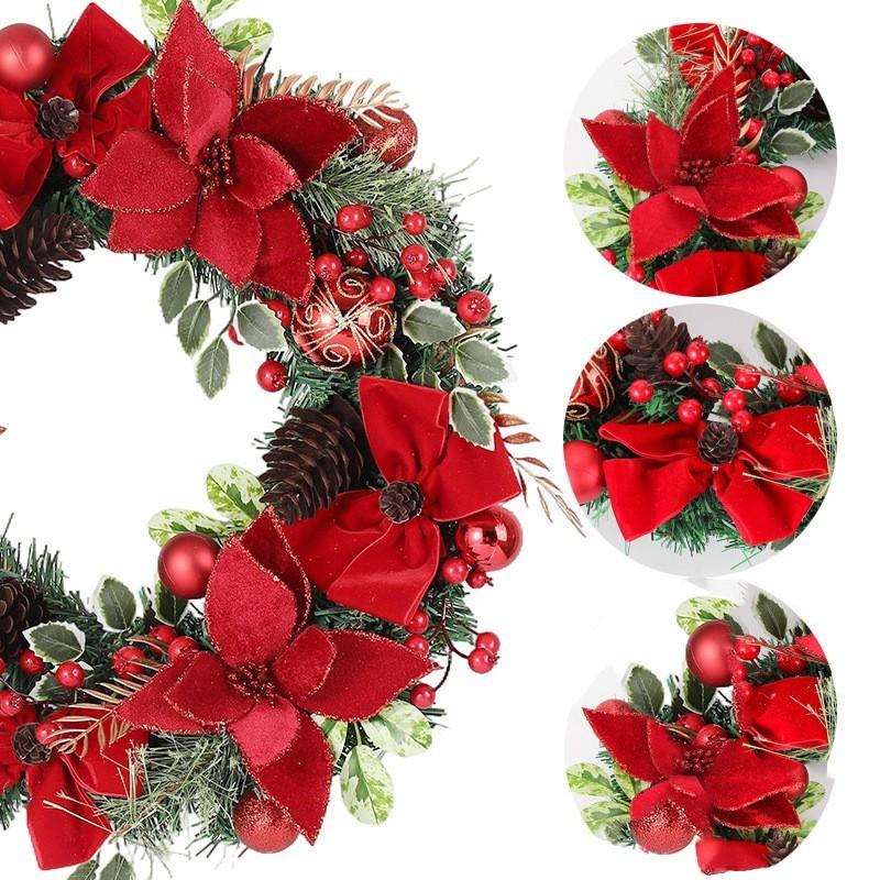 Christmas Wreath for Front Door Window Artificial Wreath Garland Rattan Set Xmas New Year Navidad Home Christmas Decoration