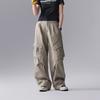 Li Ning CF Suo Solid Color Mid Waist Straight Casual Pants Women bottoms AKXU504-4