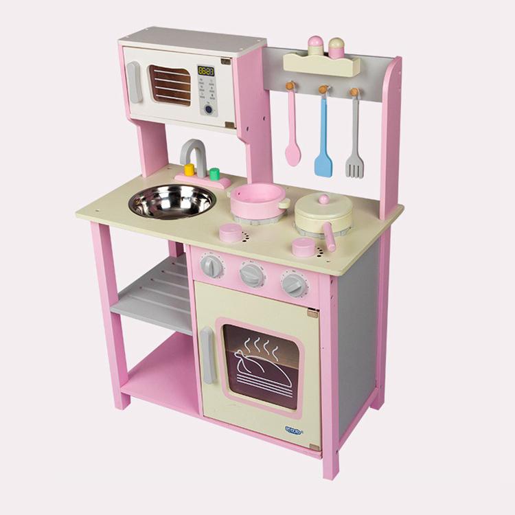 BABIBO New Girls Play House Simulation Large Kitchen/vocal Cooking Oven Stove/children's Wooden Kitchenware Toys