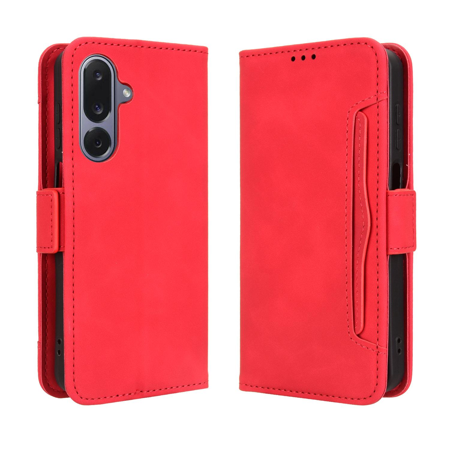 

For Samsung Galaxy M36 5G Leather Case Phone Wallet Cover with Multiple Card Slots Red
