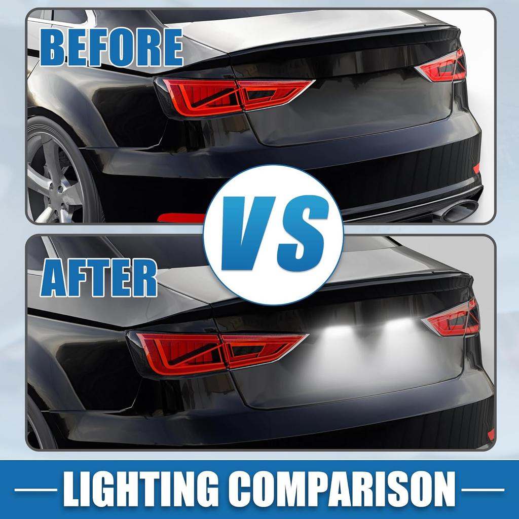 Car 6000K White LED License Plate Light Assembly 925012M000 2835SMD for Hyundai Veloster 2012-2017 ABS Clear Black 1 Pair