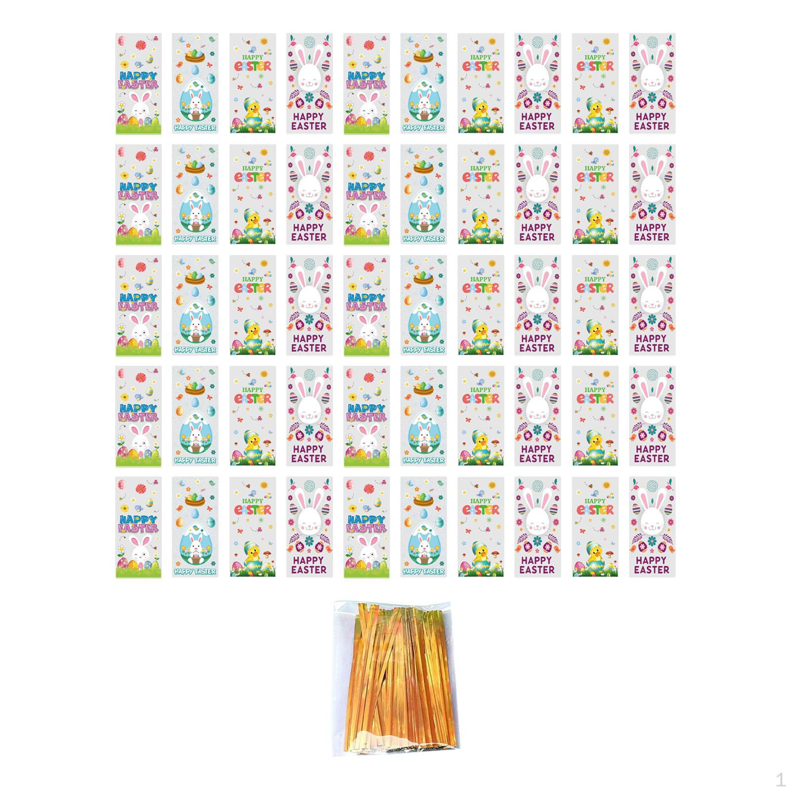 

50 шт., прозрачные сумки для конфет, пакеты для пасхальных угощений для детского душа, товары для вечеринок