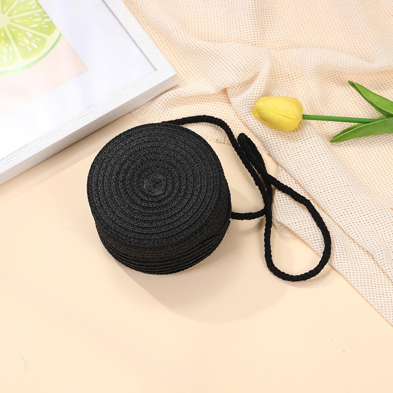 Children's bags Girls messenger bags New summer woven straw bags Seaside vacation girls round shoulder bag