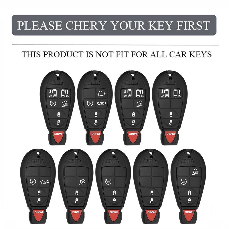 CMJ1 New Zinc Alloy Leather Car Remote Key Case Cover For Jeep Chrysler Grand Cherokee Dodge Durango Magnum Ram Styling Accessories