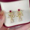 Christmas Tree Water Drop Pendant Earrings Xiaomi Pearl Korean Version Jewelry, Christmas Douyin New