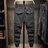 Men's Trendy Black Multi-Pocket Overalls - Autumn/Winter Collection