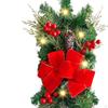 Artificial Simulation Garland with Light Christmas Wreath Pendant for Window Yard