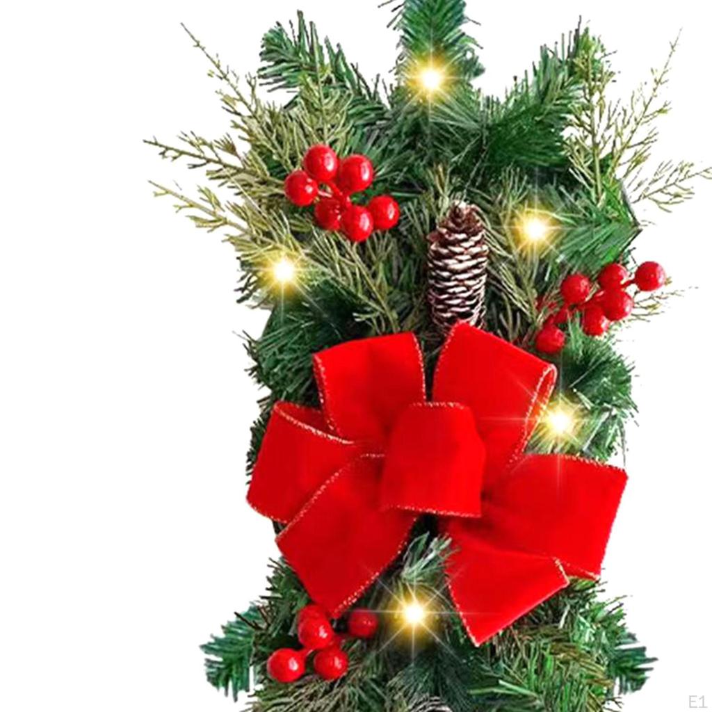 Artificial Simulation Garland with Light Christmas Wreath Pendant for Window Yard