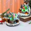 LED Light Christmas Village Scene with Santa/Tree Musical Lighted Christmas Collection Figurines for Home Decors