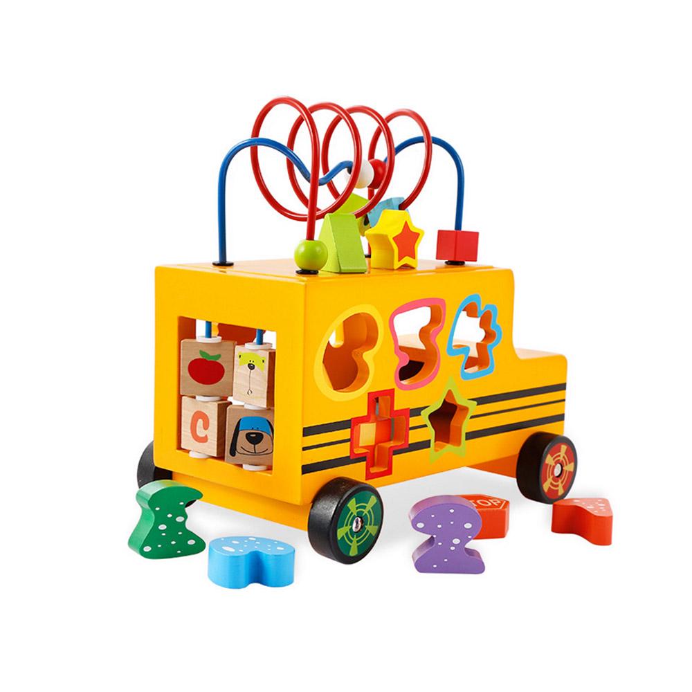 Buy Puzzle Wooden Preschool Toy Cube Bead Educational Toy Sturdy at