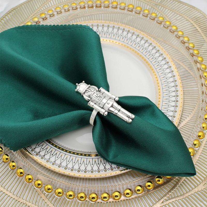 Pack of 6 Nutcrackers Soldier Napkin Rings Christmas Decorations Restaurant Table Decor Vintage Napkin Buckle Holder
