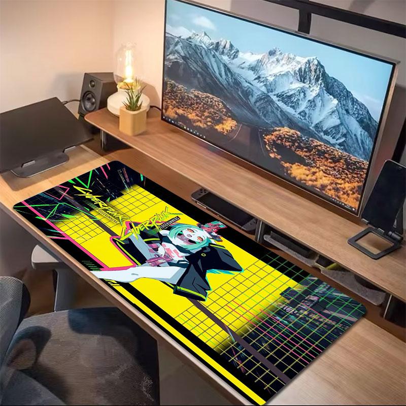Kyberpunkové Budoucí Město Velký Podložka pod Myš Velký Herní Stůl Polštář Protiskluzová Podložka pro Notebook Tablet Velká Podložka pod Myš XXL Podložka Mini PC Herní Podložka s Zamykací Hranou