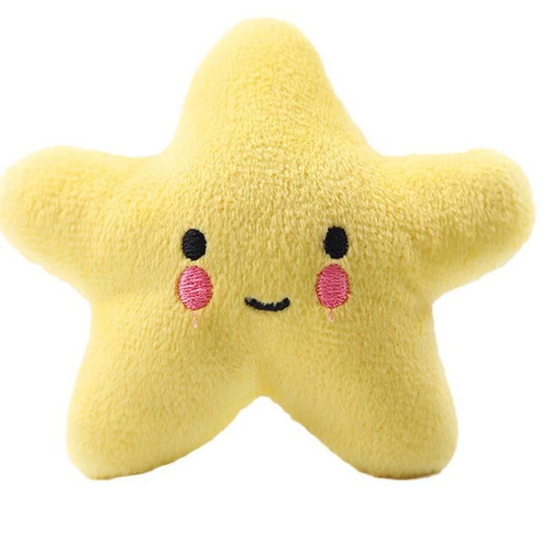 Plush Dog Toy With Sound Effect Star Shape Pet Chew Cats Dogs Soft Squeaky Small Pets