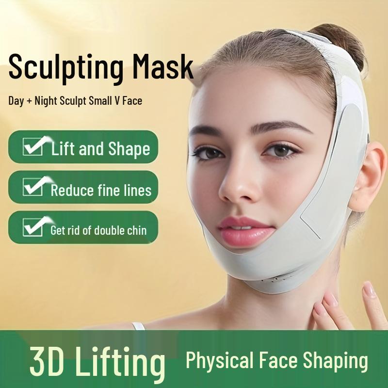Maschera da Notte Lifting Viso: Benda rassodante per doppio mento, rilassamento facciale e rughe nasolabiali