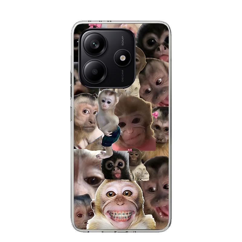 Monkey Memes Phone Case For Xiaomi Redmi Note 15 14 13 12S 12 Pro Plus 11S 11E 11 11T 10S 10 Art Soft Pattern Cover Redmi Note 1