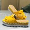 New Sandals Bow Straw Woven Cool Slippers Sandals Women's Shoes