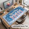 Christmas Winter Theme Customized Mouse Pad Personalized Print Name Text Desk Mat For Home Office Table Decor