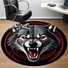 1pc Wolf Pack Office Round Area Rug, Under Office Chairs Bedroom Living Room Home Decor, Room Deco