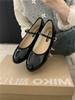 Fashion Spring New Round Toe Women Mary Jane Flats Shoes Shallow Ladies Casual Ballet Shoes Soft Sole Eelgant Leather Shoes