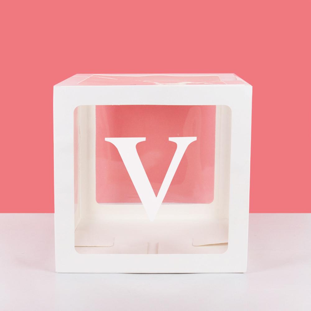 Runtow 1pc 25cm Transparent Letter Box ,Birthday Wedding Custom Name Balloon Box ,1st Birthday Party Decorations, Baby Shower