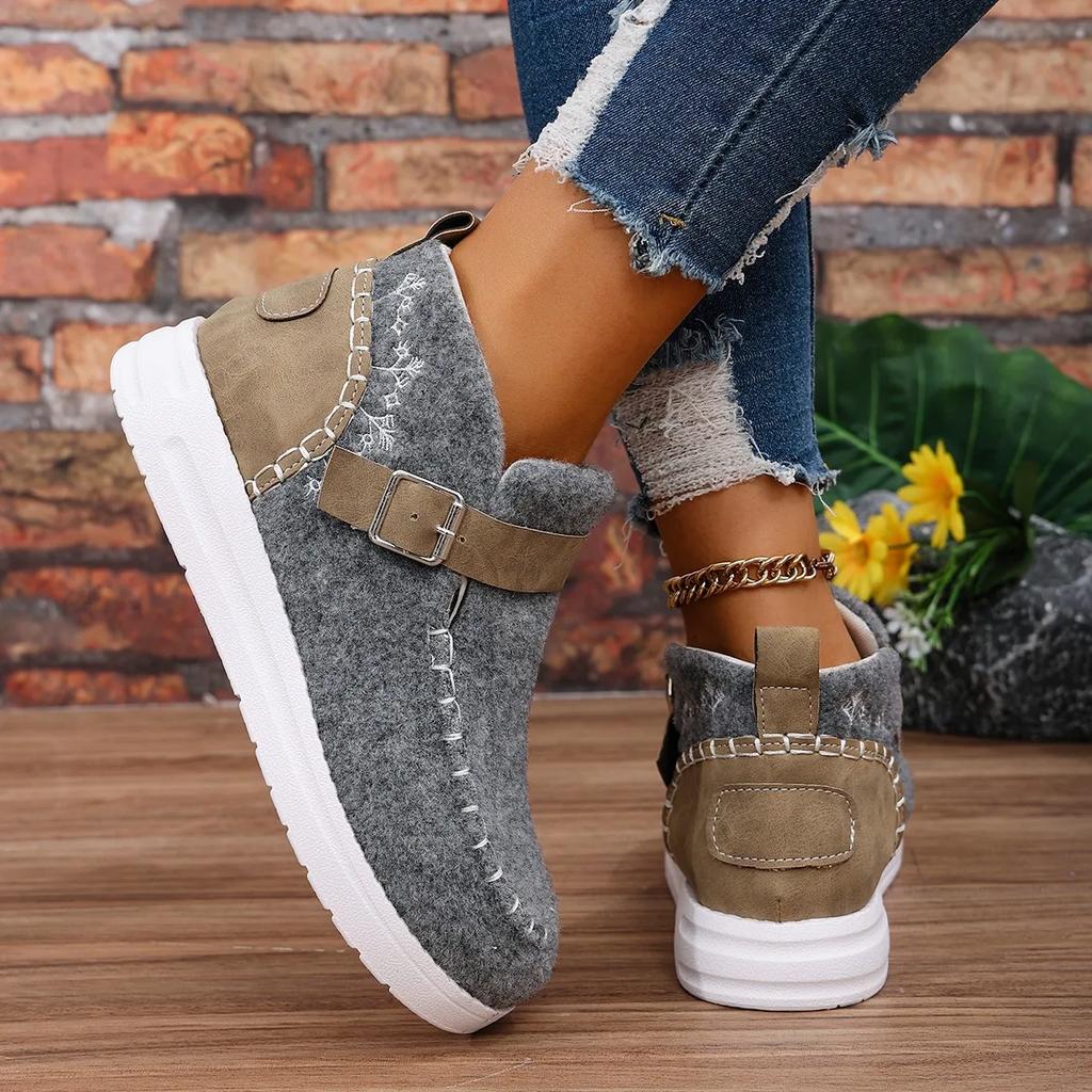 Fashion Fashion Flat Suede Belt Buckle Sneakers for Women Autumn Lace Up Platform Sports Shoes Woman Lightweight Non Slip Casual Shoes