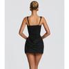 2026 New Women's Sexy Square Neck Sleeveless Bodycon Strap Waist-Cinching Short Dress