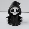 Halloween Decoration Set, Cute Grim Figurine With Pumpkins And Accessories, 3.46 Inch Height