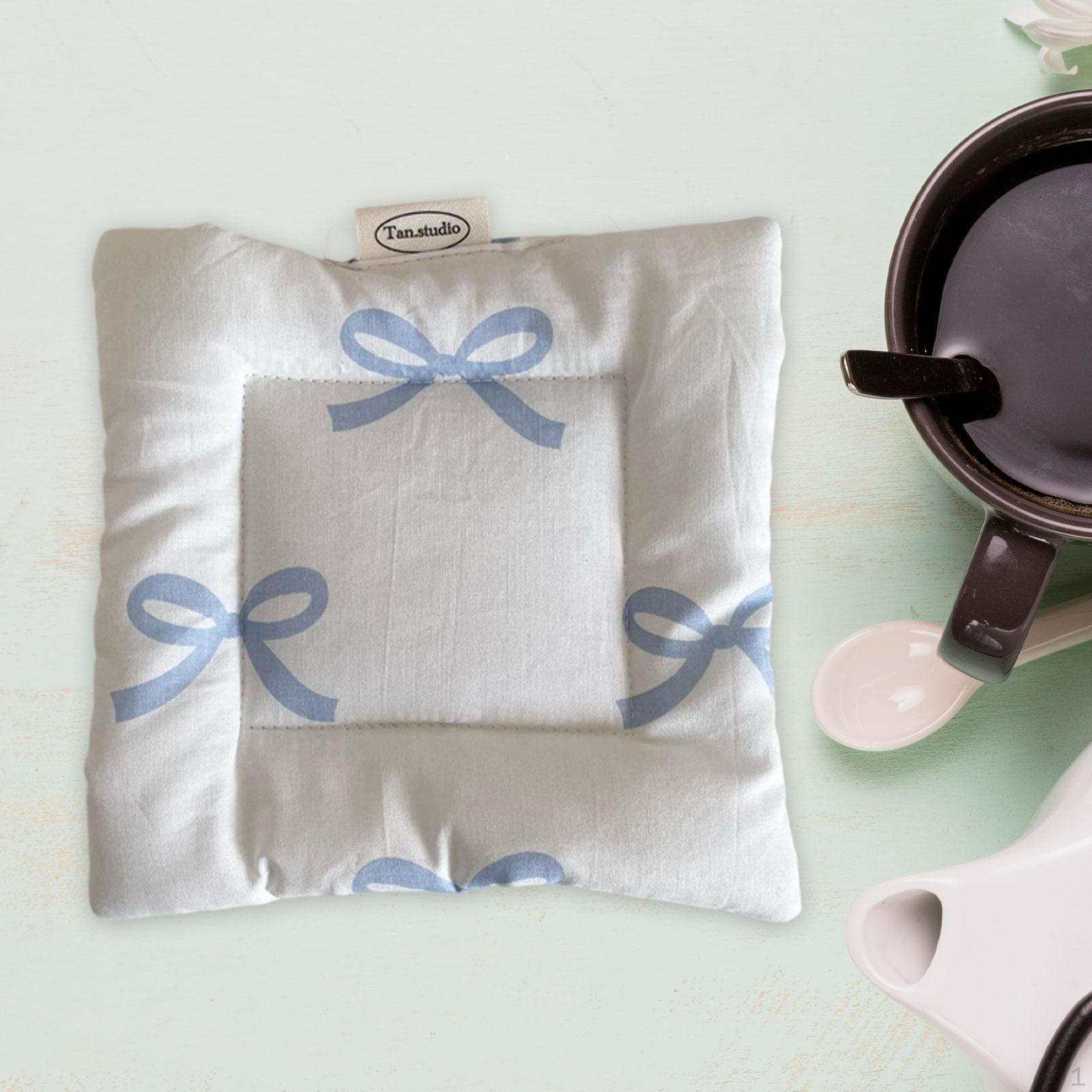 

Подстаканники Абсорбирующая подставка для подстаканников Напиток для напитков Квадратный хлопок Blue Bow