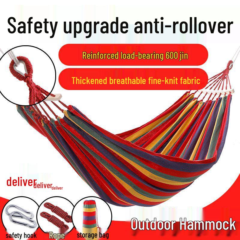 Thickened Anti-Rollover Hammock Swing Chair for Outdoor/Indoor Use - Single/Double, Child/Adult