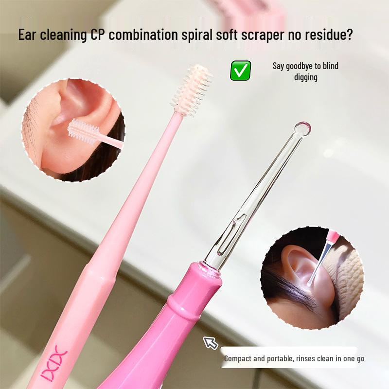 Xixi Luminous 2-Piece Ear Pick Set with Light - Spiral Ear Cleaning Tool