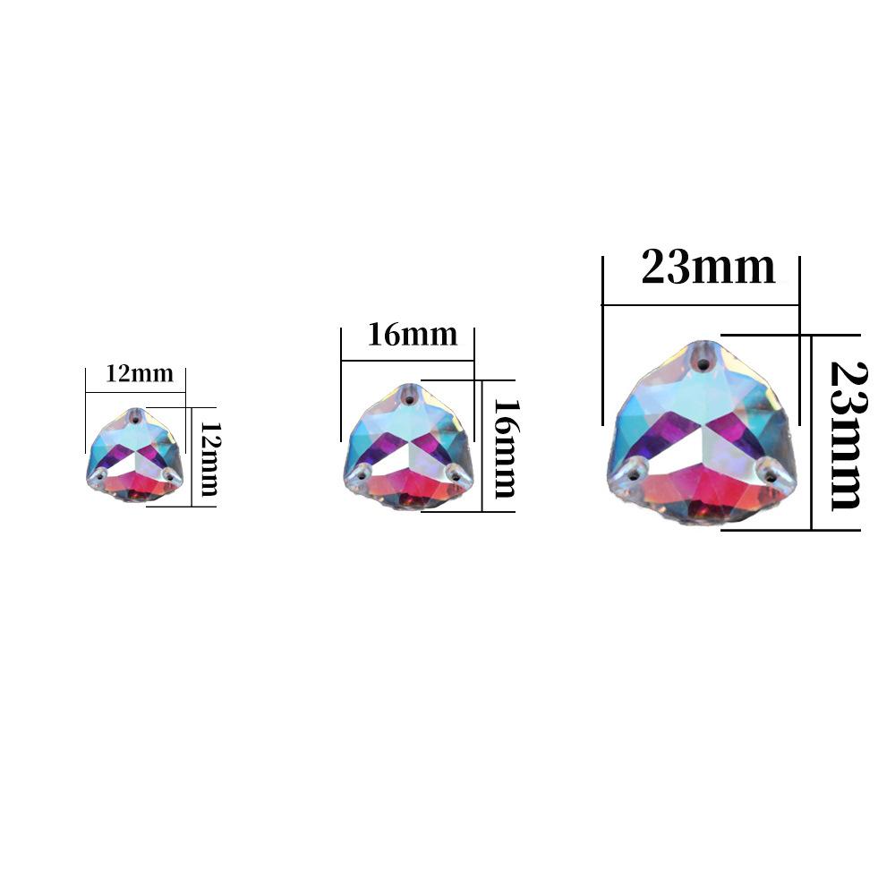 Fat Triangle Flat Bottom Hand Sewn Drill, Fat Triangle Ab Glass Flat Buckle Rhinestone Jewelry Accessories Diy Clothing Accessories