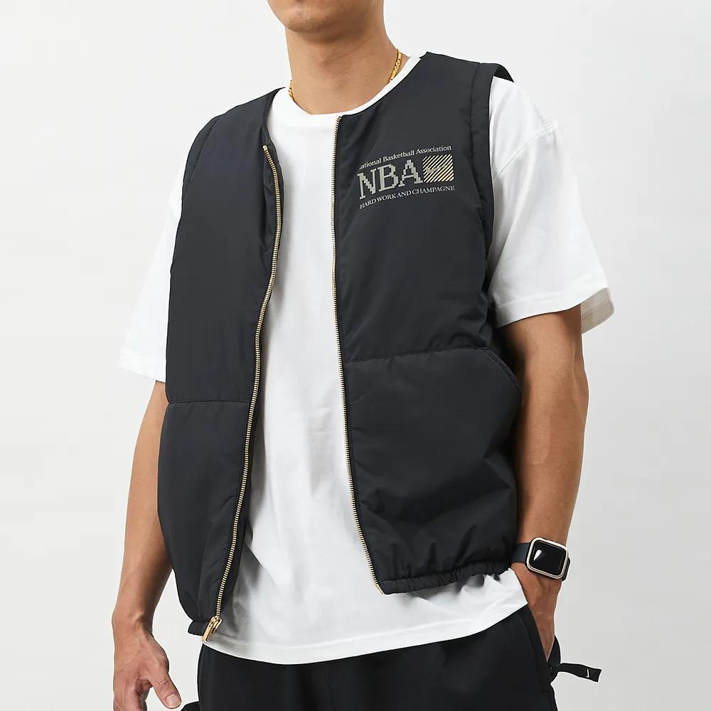 Nike X NBA Collaboration Letter Print Woven Warm Cotton Vest Men Vests Black FD8452-010