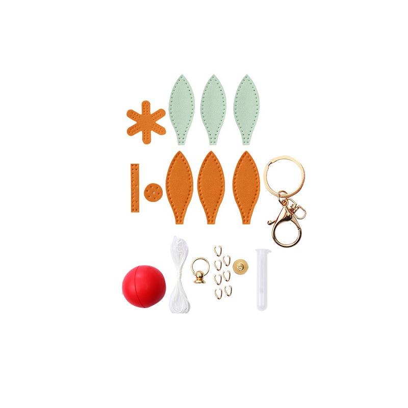 WTEMPO Romantic Hot-air-balloon Shaped Car Pendant DIY Material Bag Handmade Leather Goods Keychain Pu Bag Pendant Gift