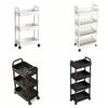 Convenient Snack Storage Rack Home Organize Removable Mobile Trolley Storage Rack Large Capacity Plastic Kitchen Storage Rack