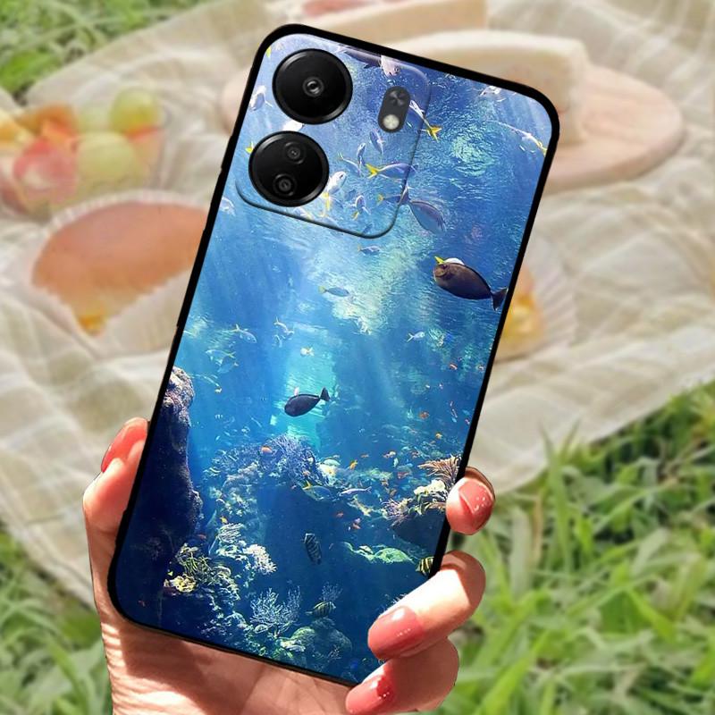 For Redmi 13C 4G Case TPU Silicone Soft Protective Phone Back Cover For Xiaomi Poco C65 Fashion Printing Shockproof Bumper Bags