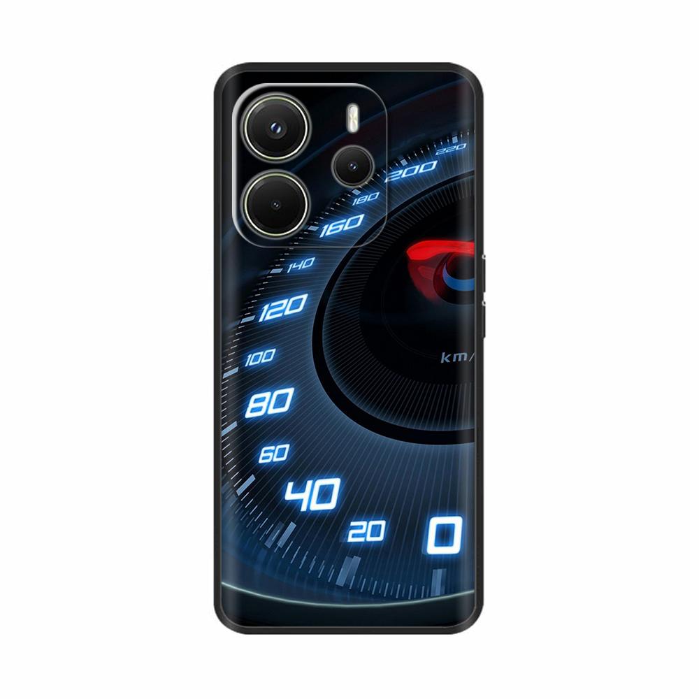 For Xiaomi Redmi Note 14 4G Case Luxury Painted Cover Black Silicone Phone Case For Redmi Note 14 Fundas note14 4G Soft Bumper