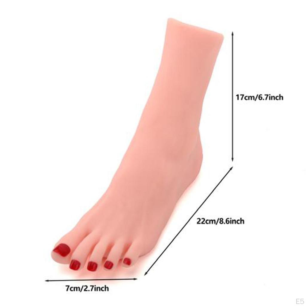 Pé de manequim feminino macio em silicone, modelo para exposição em loja de varejo