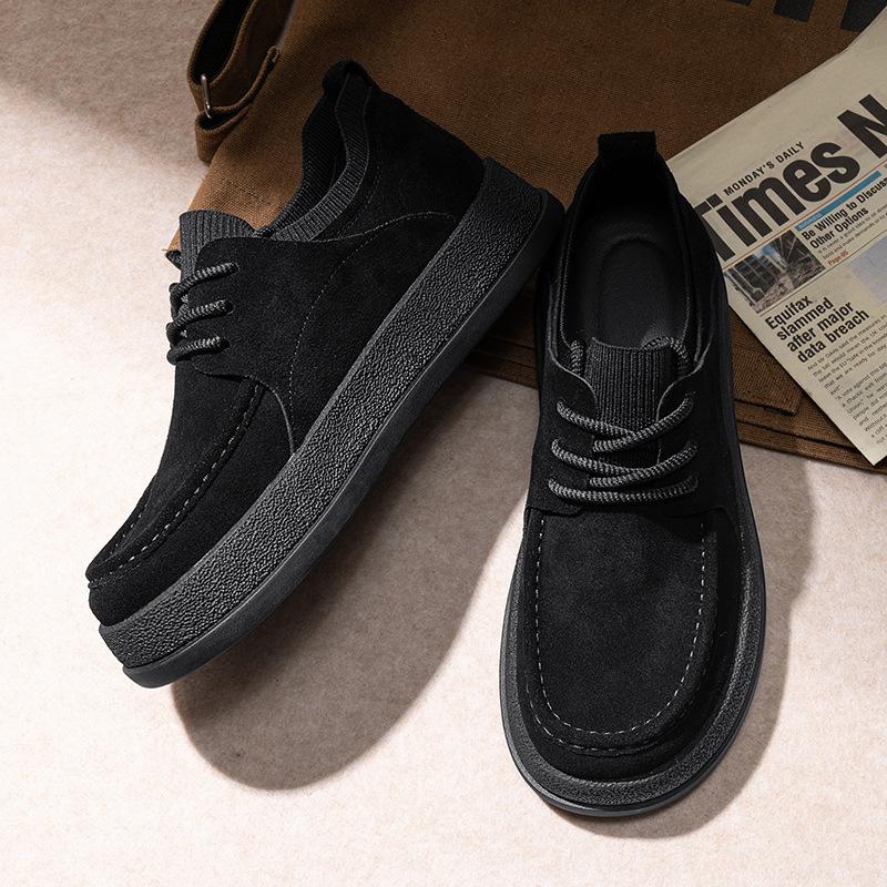 Heren Gevulkaniseerde Schoenen Herfst Nieuwe Mode Vintage Comfortabel Veterschoenen Casual Schoenen Buiten Antislip Hoogte Verhogende Sneakers