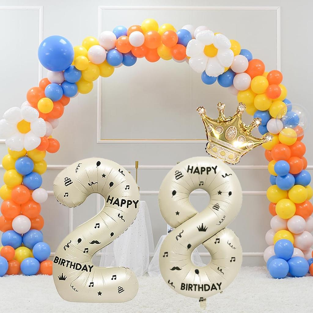 40 Inch White Foil Balloon Number 12,Crown 12th Birthday Party Decorative Balloons,Number Large Numbers Balloon 12,Girls Boys 12th Birthday